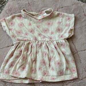 Zara Pink and Cream Floral Kids Tee